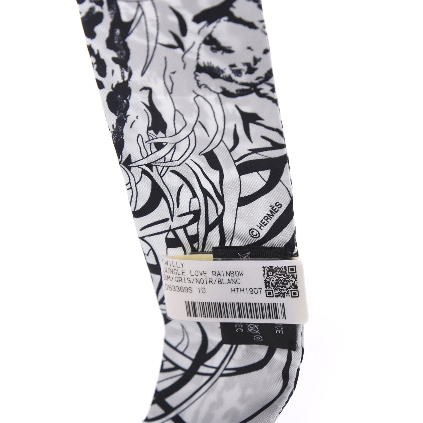 Silk Jungle Love Rainbow Twilly Gris Black White