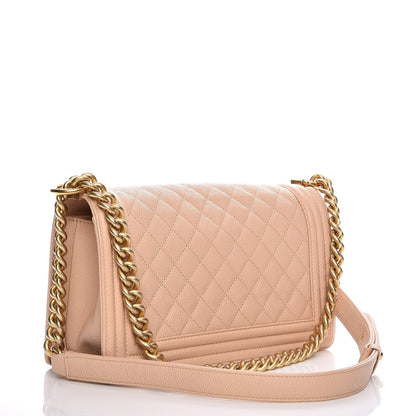 Chanel Caviar Quilted Medium Boy Flap Beige 3 of 7