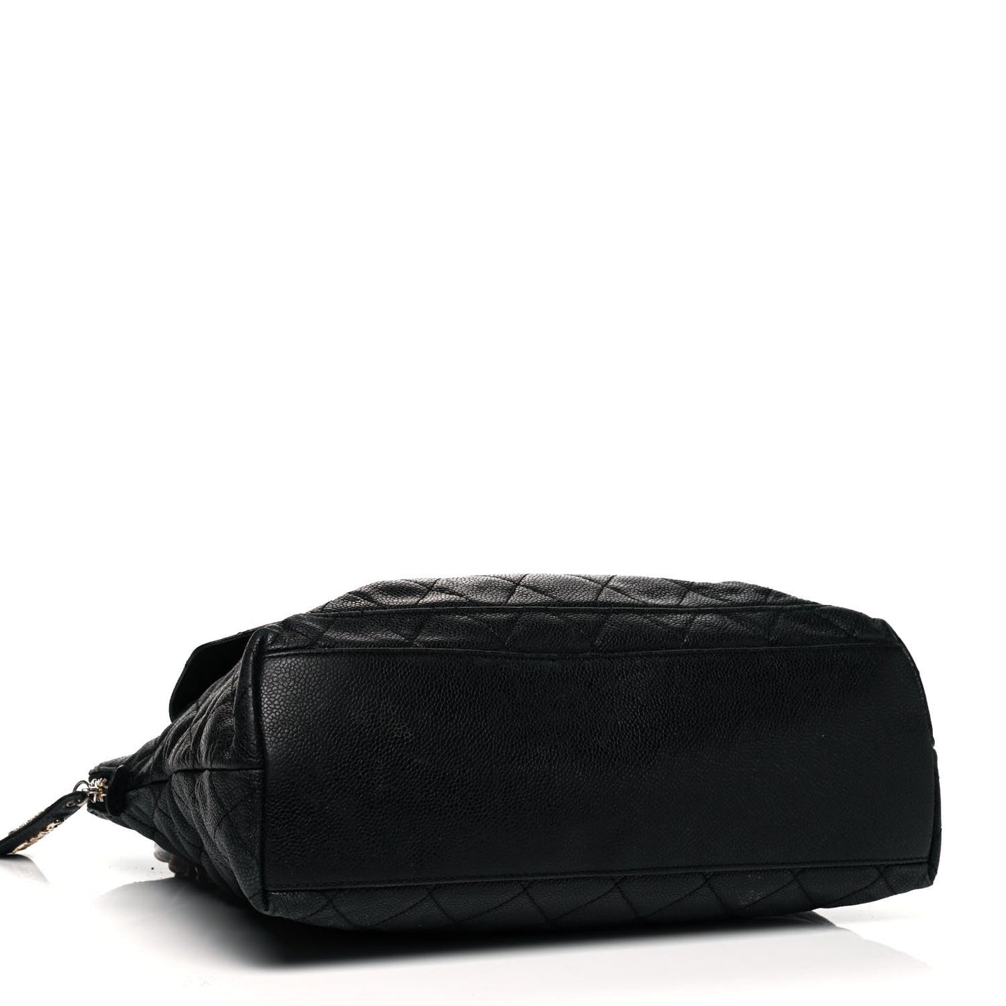 Caviar Quilted Flap Shoulder Bag Black