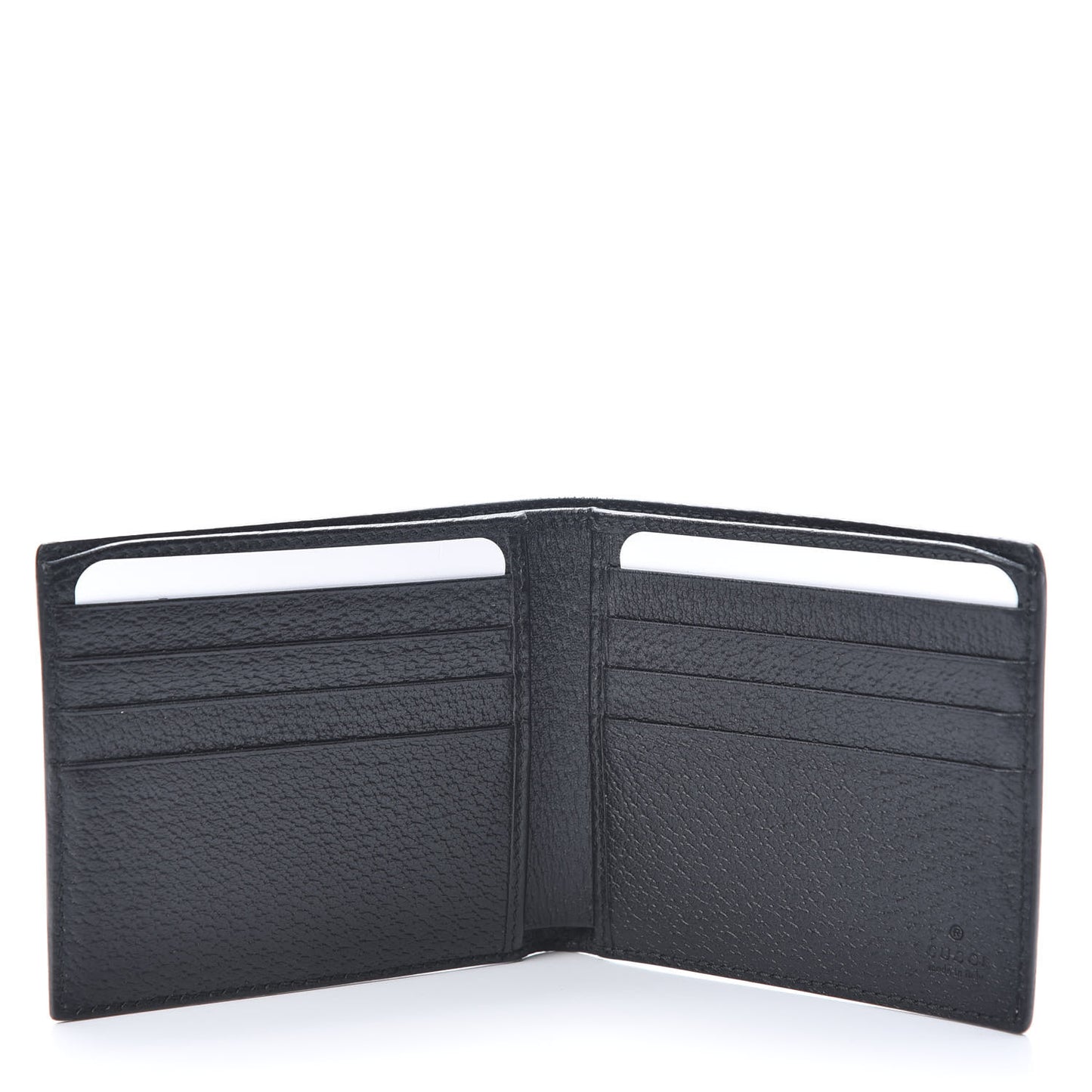 Calfskin Boar Effect GG Marmont Bi-Fold Wallet Black