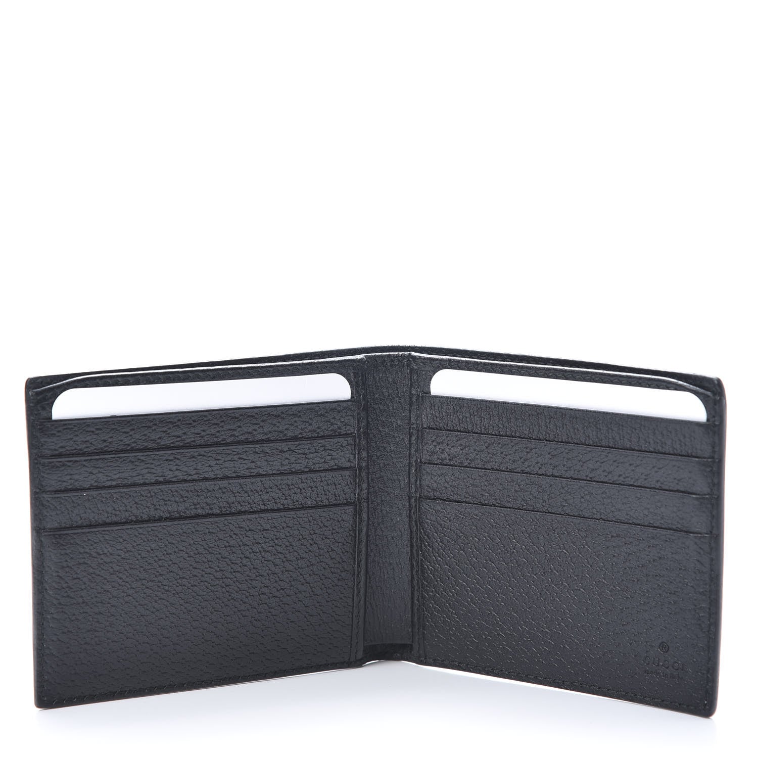 Gucci Calfskin Boar Effect GG Marmont Bi-Fold Wallet Black 5 of 8