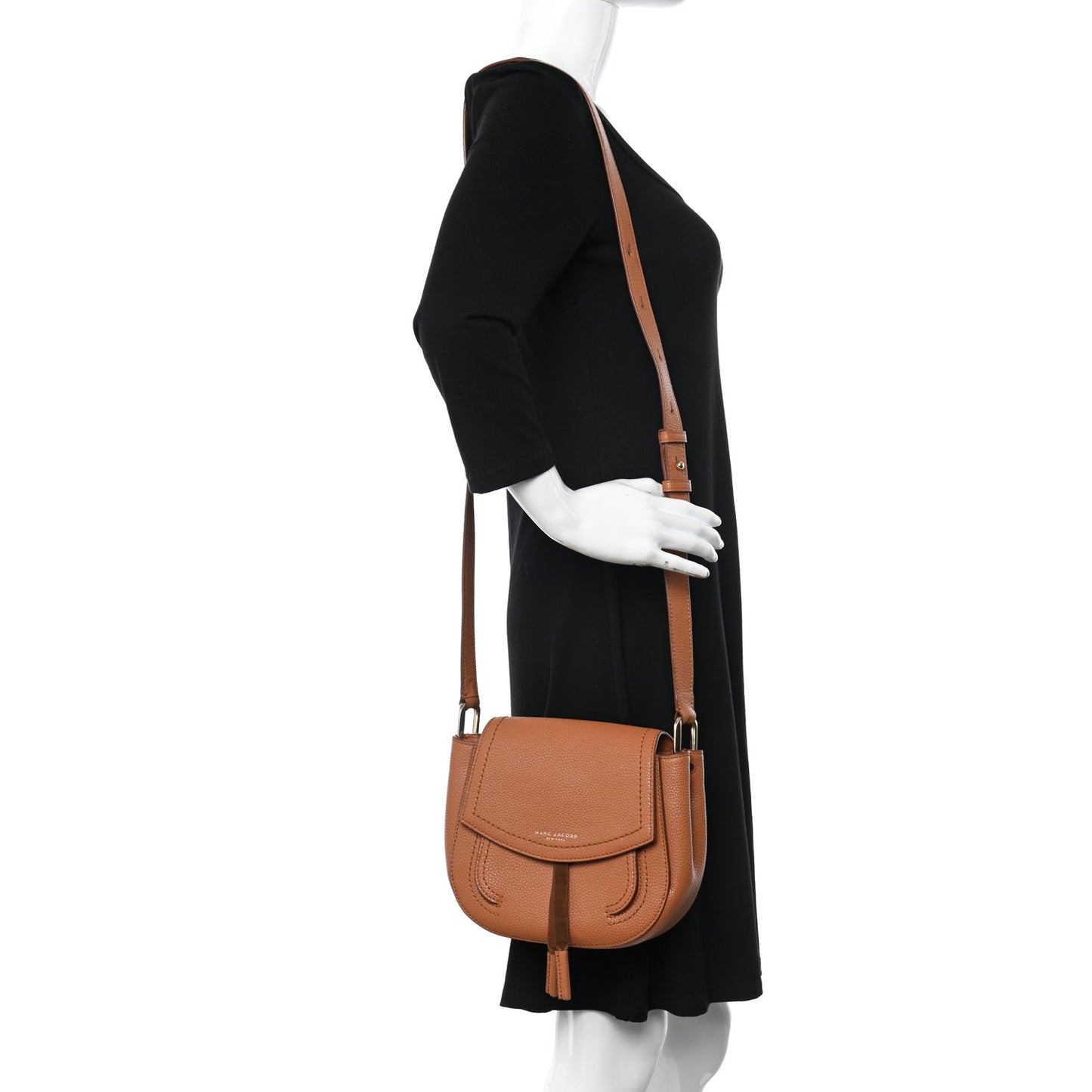 Pebbled Calfskin Maverick Saddle Bag Smoked Almond