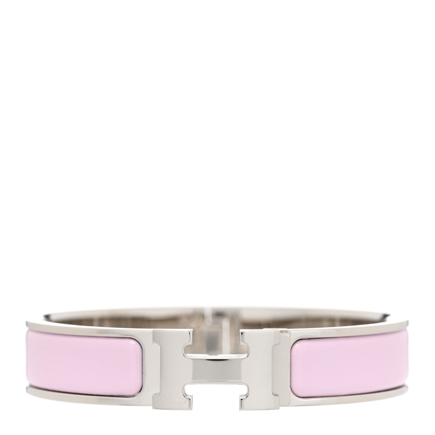 Hermes Enamel Narrow Clic Clac H Bracelet PM Rose Dragee 1 of 5