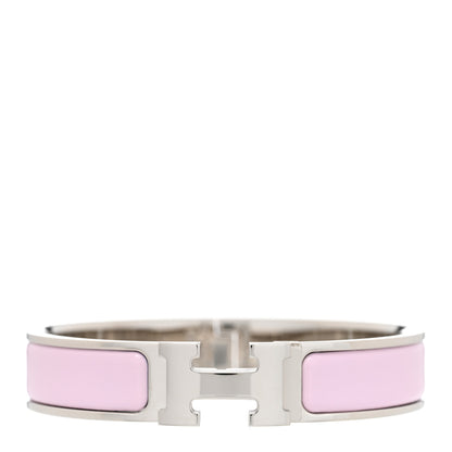 Hermes Enamel Narrow Clic Clac H Bracelet PM Rose Dragee 1 of 5