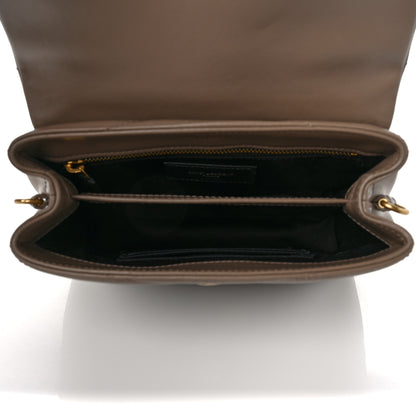 Saint Laurent Calfskin Y Quilted Monogram Toy Loulou Crossbody Bag Taupe 6 of 9