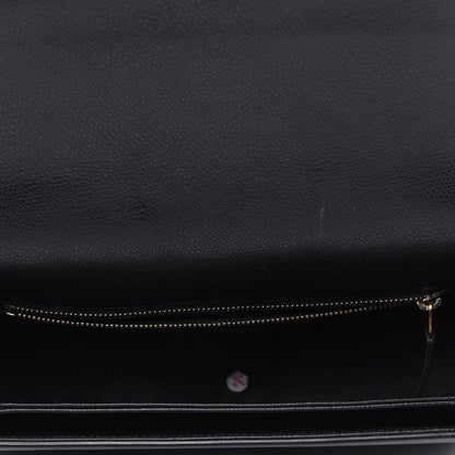 Saint Laurent Textured Calfskin Medium Classic Monogram Universite Bag Black 5 of 24