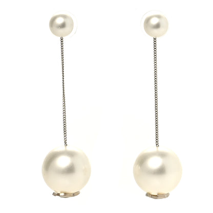 Chanel Pearl CC Chain Drop Earrings Gold 1 of 3