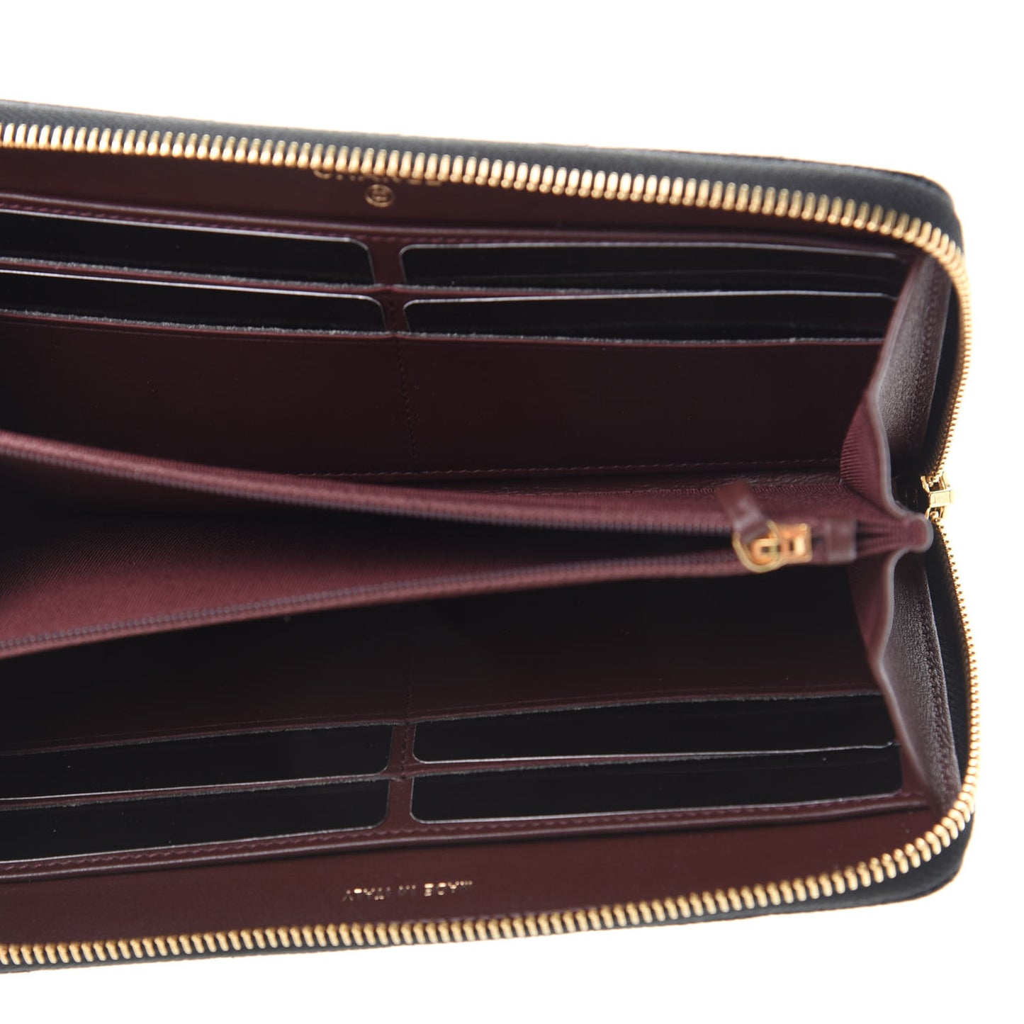 Caviar Quilted Large Gusset Zip Around Wallet Black
