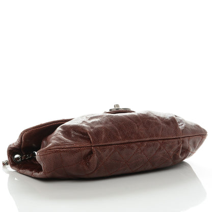 Chanel Crumpled Calfskin Quilted Medium Elastic Flap Bordeaux 4 of 8