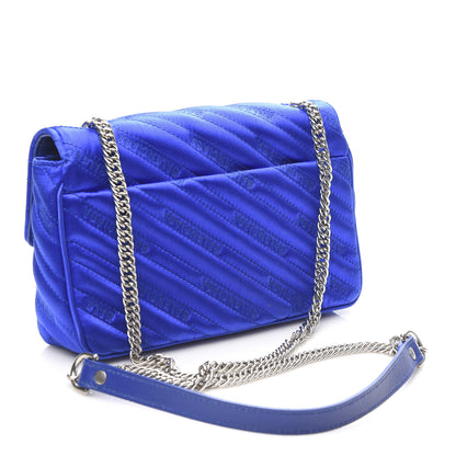 Balenciaga Satin Jacquard Logo Matelasse BB Chain Wallet Electric Bleu 3 of 10