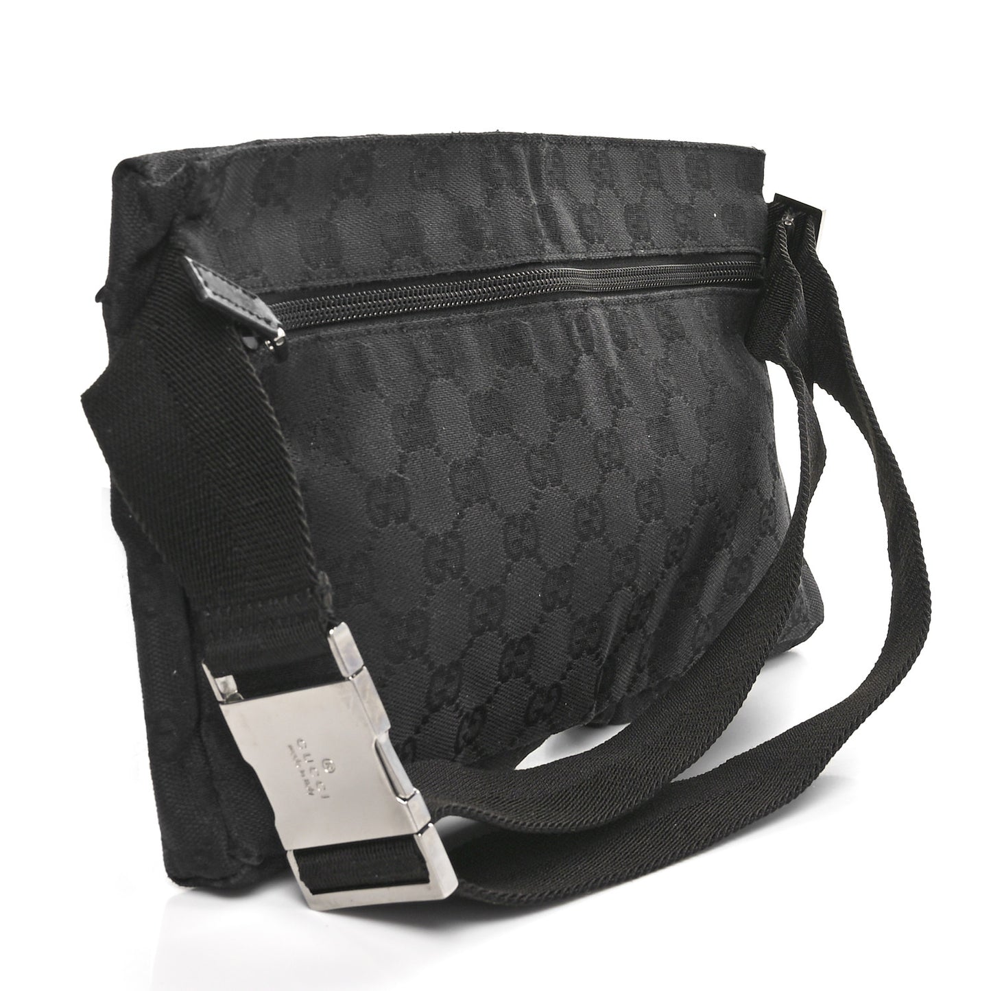 GG Monogram Double Pocket Belt Bag Black