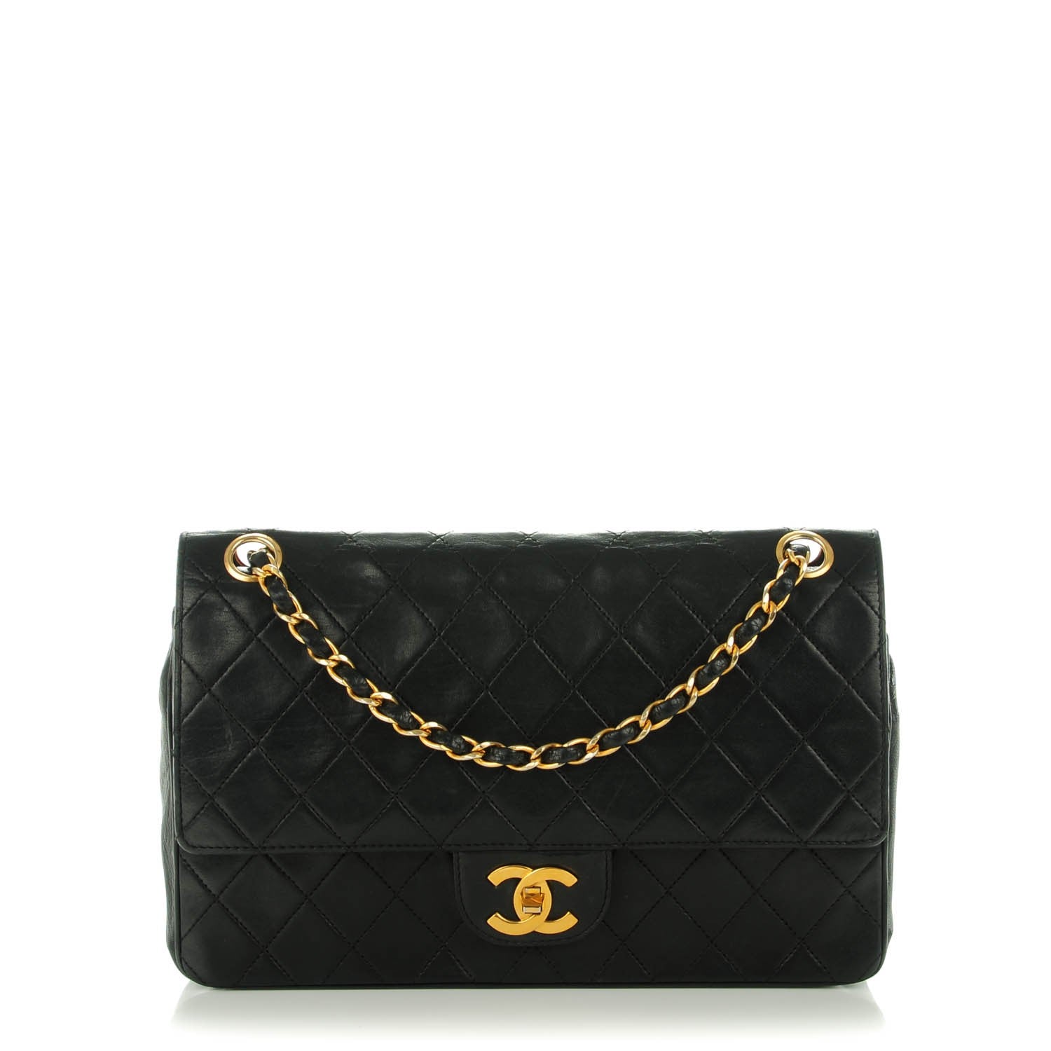 Chanel Lambskin Quilted Medium Double Flap Black 1 of 8