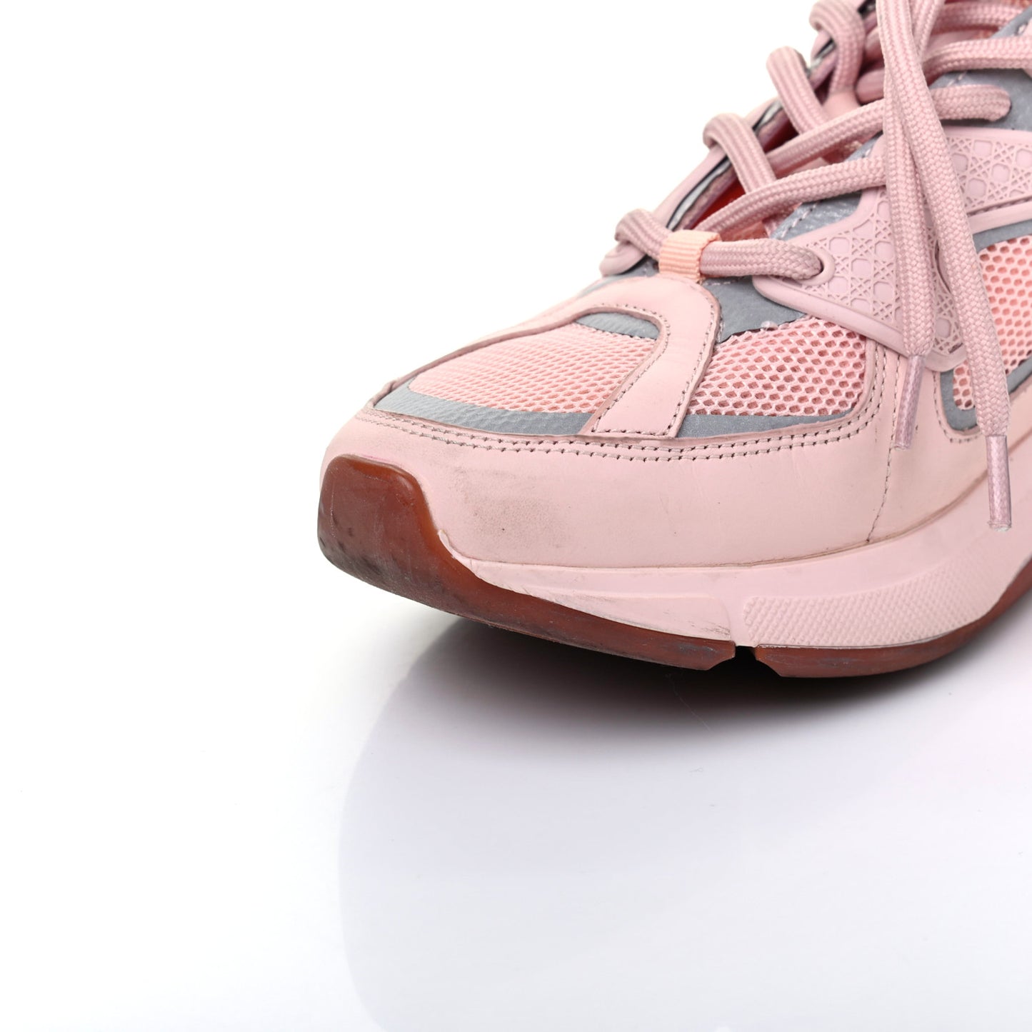 Calfskin Mesh Cannage B24 Low Top Sneakers 38 Pink