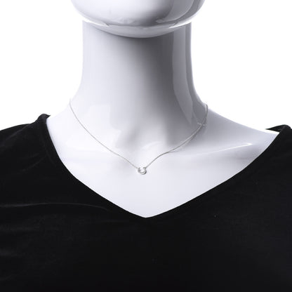 Tiffany 18K White Gold Diamond Mini Metro Horseshoe Pendant Necklace 2 of 6