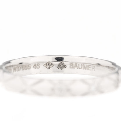 Chanel Platinum Diamond Small Matelasse Ring 48 4.5 7 of 7