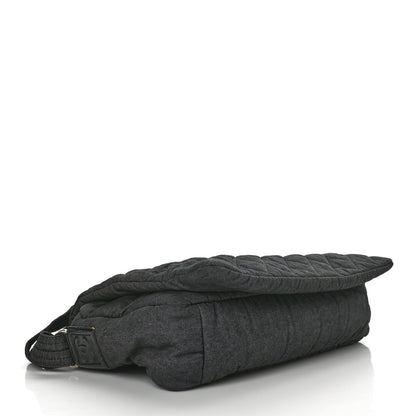 Chanel Denim Quilted Coco Cocoon Messenger Dark Grey 3 of 9