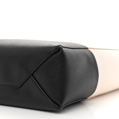 Celine Grained Calfskin Small Vertical Bi-Cabas Cream Black 9 of 10