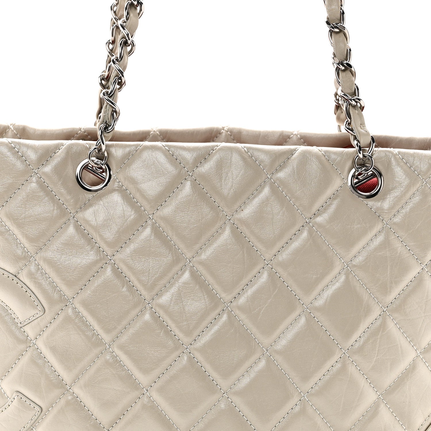 Chanel Iridescent Aged Calfskin Quilted Large Cotton Club Tote Pearl 8 of 10