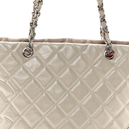 Chanel Iridescent Aged Calfskin Quilted Large Cotton Club Tote Pearl 8 of 10