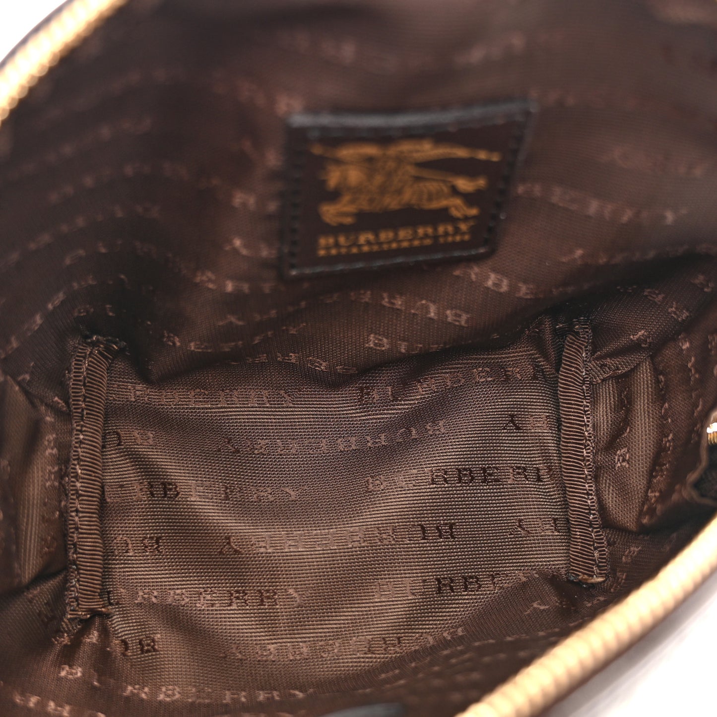 House Check Small Cosmetic Pouch Brown