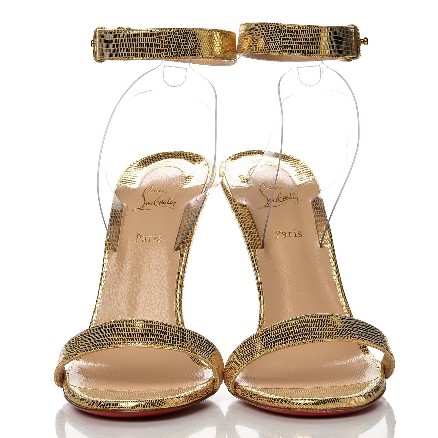 Nappa PVC Jonatina 100 Sandals 39 Gold