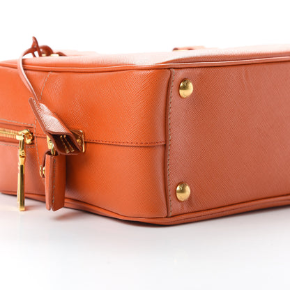 Prada Saffiano Bowler Top Handle Shoulder Papaya 10 of 12