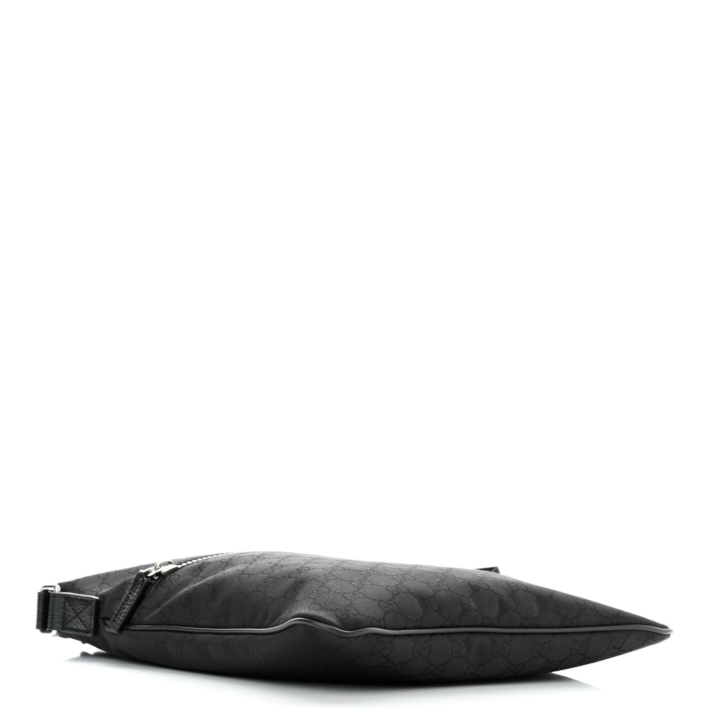 Nylon Monogram Medium Flat Messenger Bag Black