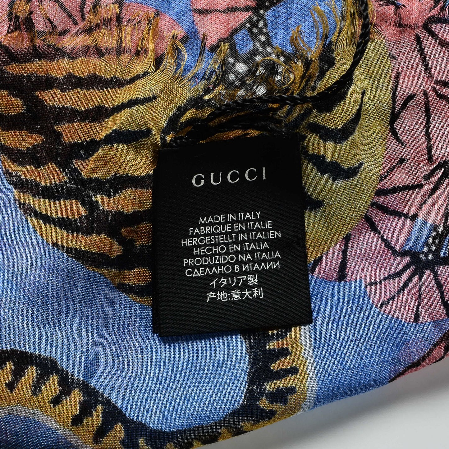 Modal Silk Bengal Square Scarf Blue
