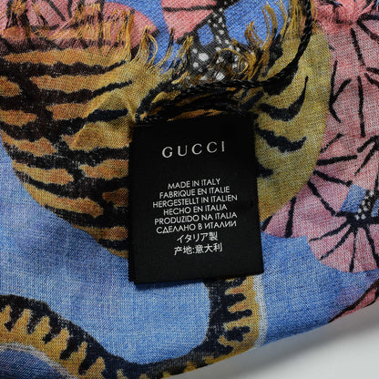 Gucci Modal Silk Bengal Square Scarf Blue 3 of 4