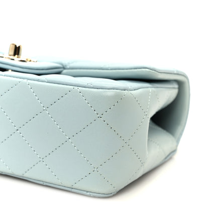 Chanel Lambskin Quilted Mini Top Handle Rectangular Flap Light Blue 11 of 12