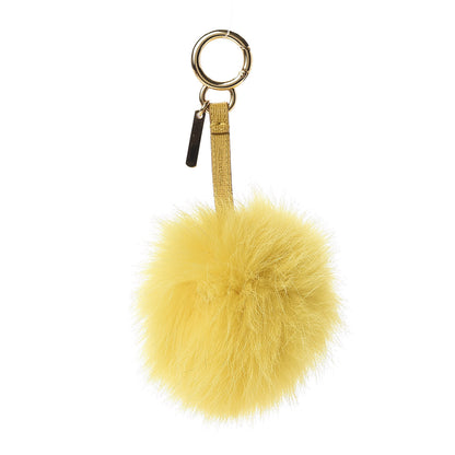 Fendi Fox Fur Pom Pom Bag Charm Yellow 3 of 5