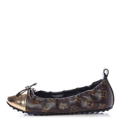 Louis Vuitton Monogram Flirty Ballet Flats 37 Gold 1 of 7