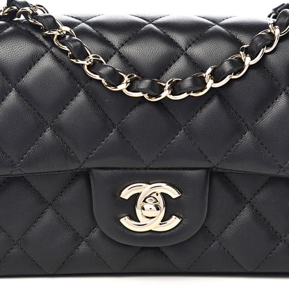 Chanel Lambskin Quilted Mini Rectangular Flap Black 10 of 11