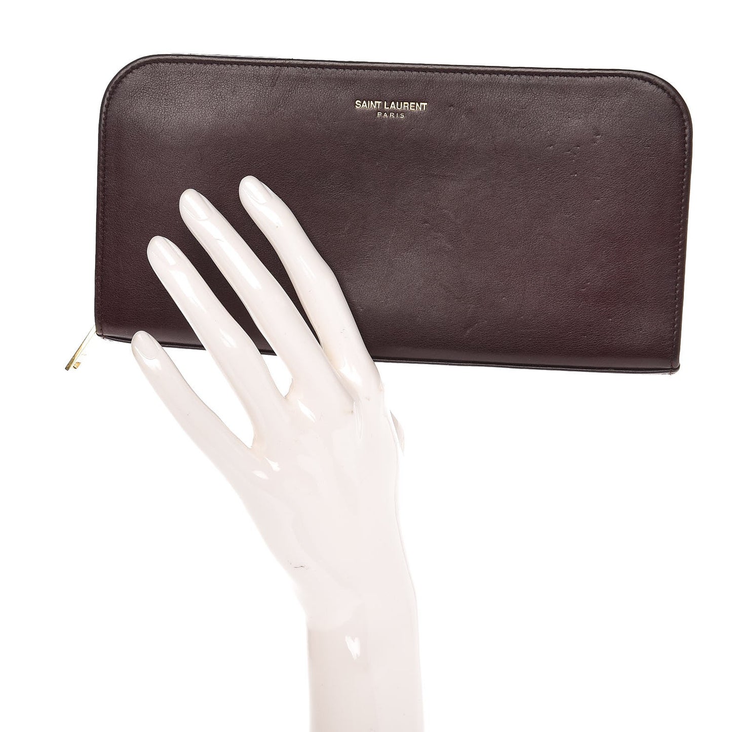 Calfskin Classic Zip Around Continental Wallet Bordeaux