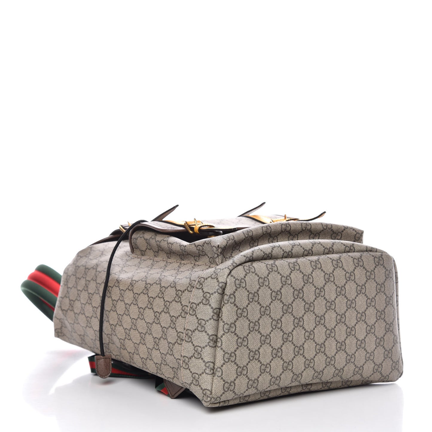 Soft GG Supreme Monogram Neo Vintage Double Buckle Backpack Beige New Acero Crop