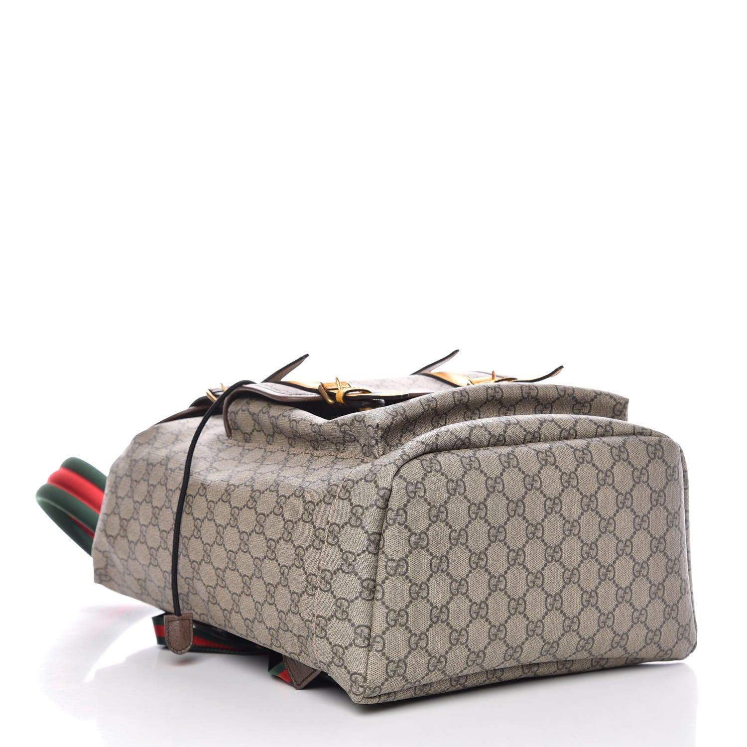 Gucci Soft GG Supreme Monogram Neo Vintage Double Buckle Backpack Beige New Acero Crop 4 of 9