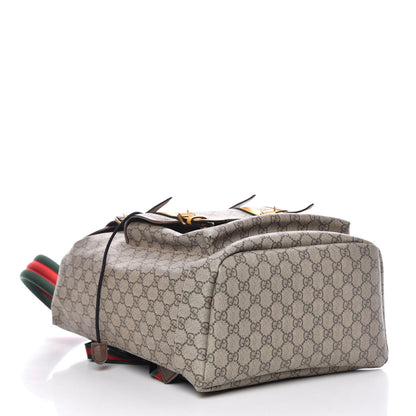 Gucci Soft GG Supreme Monogram Neo Vintage Double Buckle Backpack Beige New Acero Crop 4 of 9