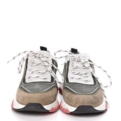 Hermes Knit Goatskin Womens Addict Sneakers 35 Vert The Imperial White 2 of 8