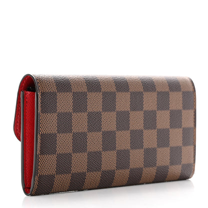 Louis Vuitton Damier Ebene Emilie Wallet Red 3 of 8