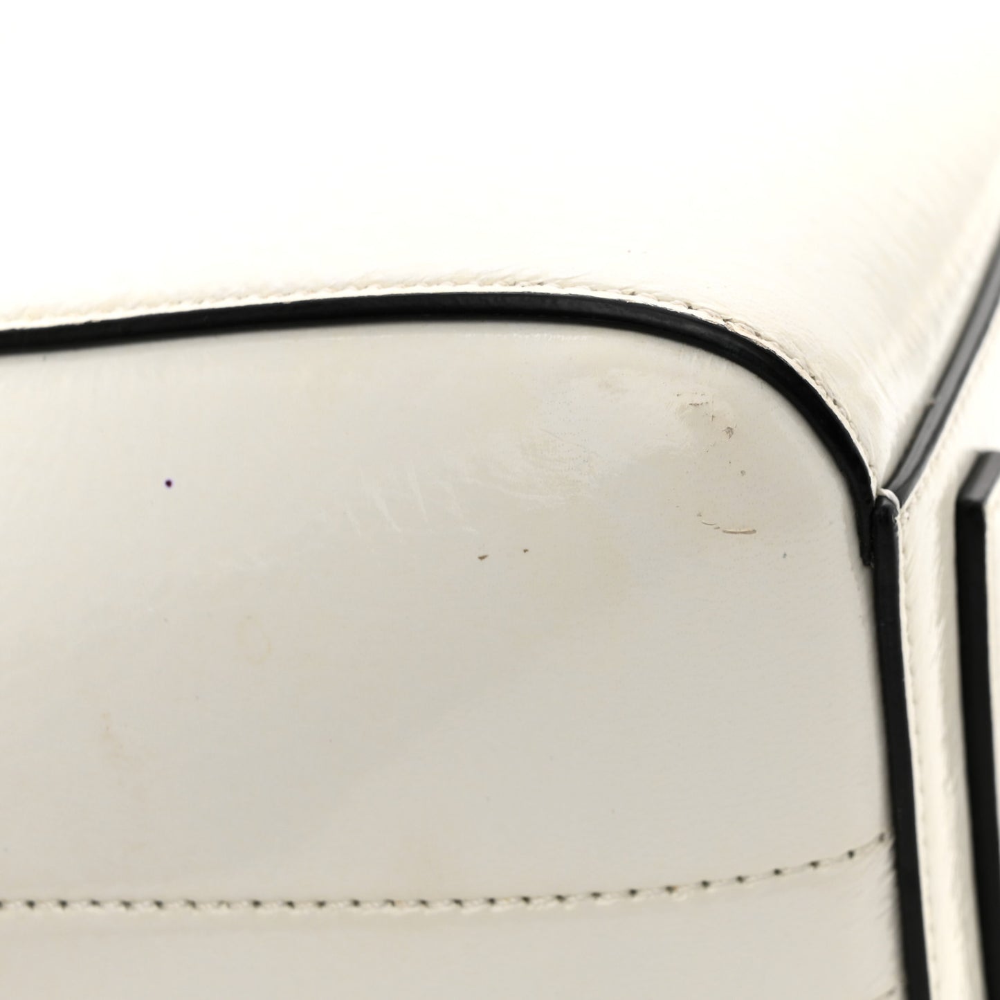 Crinkled Patent Calfskin Mini Antigona White