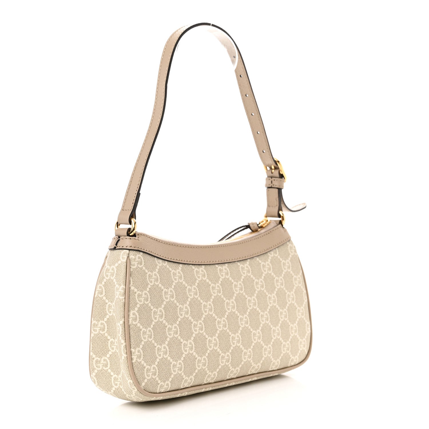 Gucci GG Supreme Monogram Textured Dollar Calfskin Small Ophidia Hobo Beige Mystic White Oatmeal 3 of 10