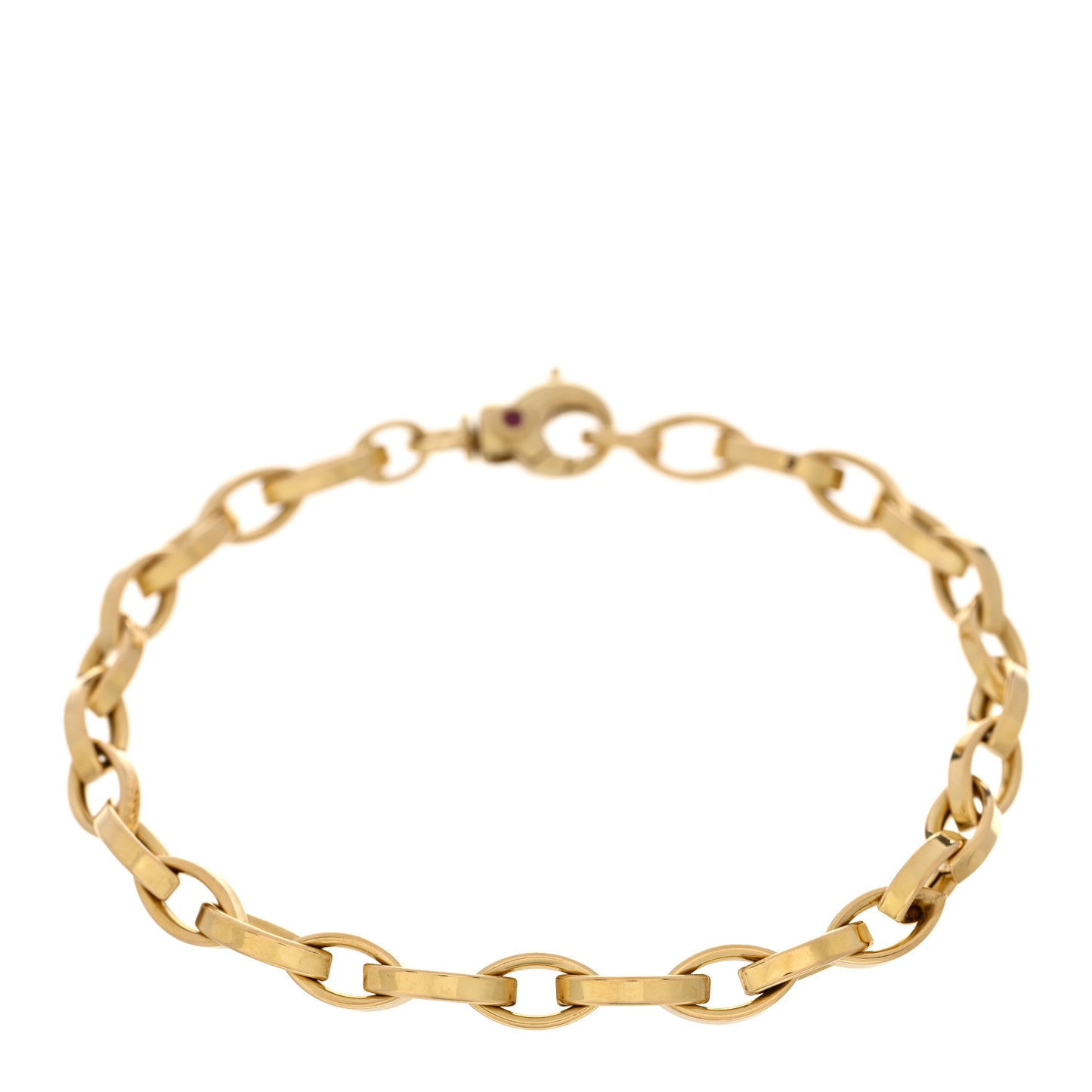 18K Yellow Gold Oval Link Chain Bracelet