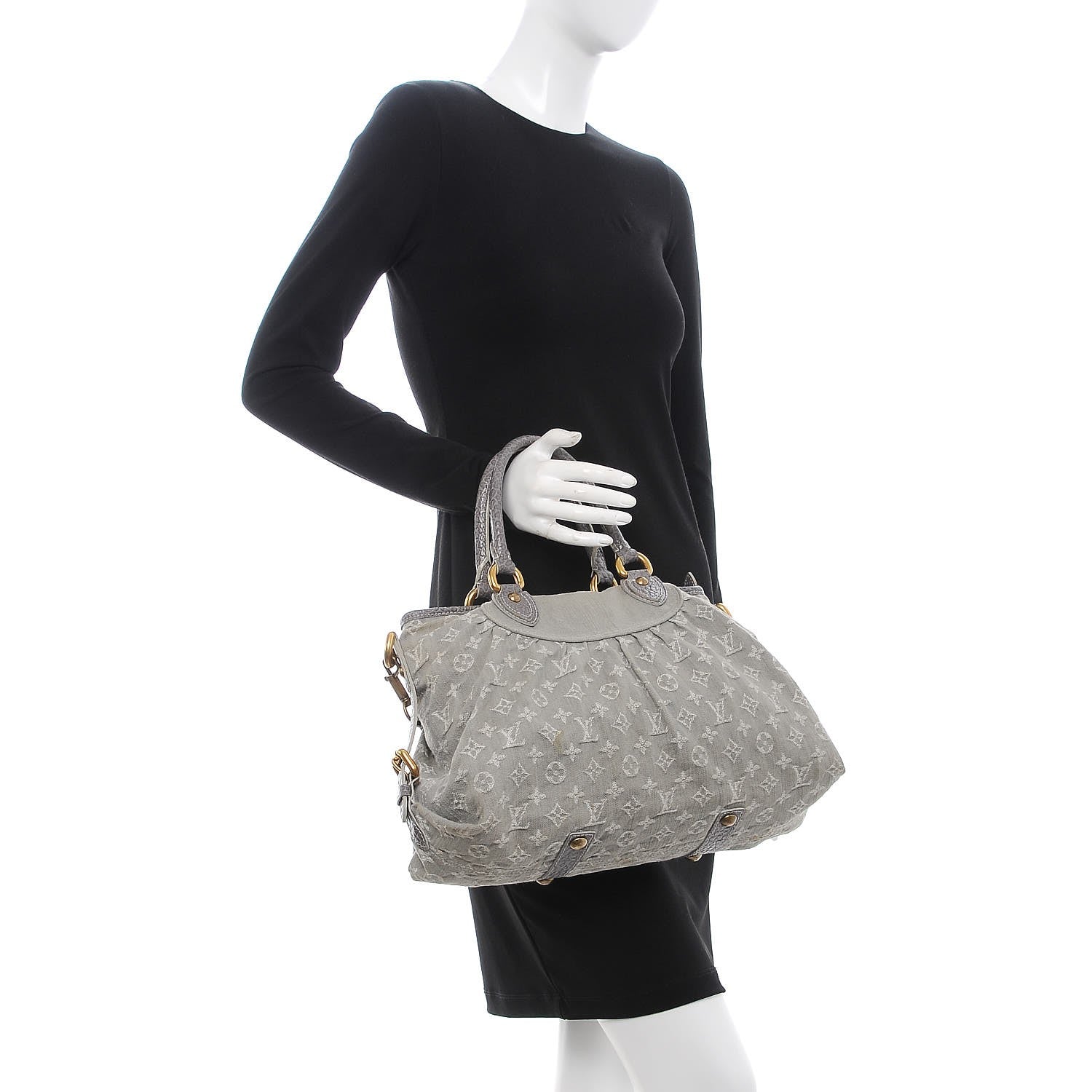 Louis Vuitton Denim Neo Cabby MM Grey 2 of 11