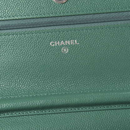 Chanel Iridescent Caviar Quilted Wallet On Chain WOC Green 8 of 11