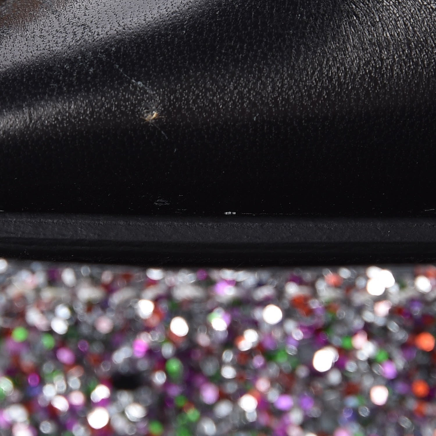Alexander McQueen Metallic Calfskin Glitter Mini Heroine Shoulder Bag Grey Multicolor 13 of 15
