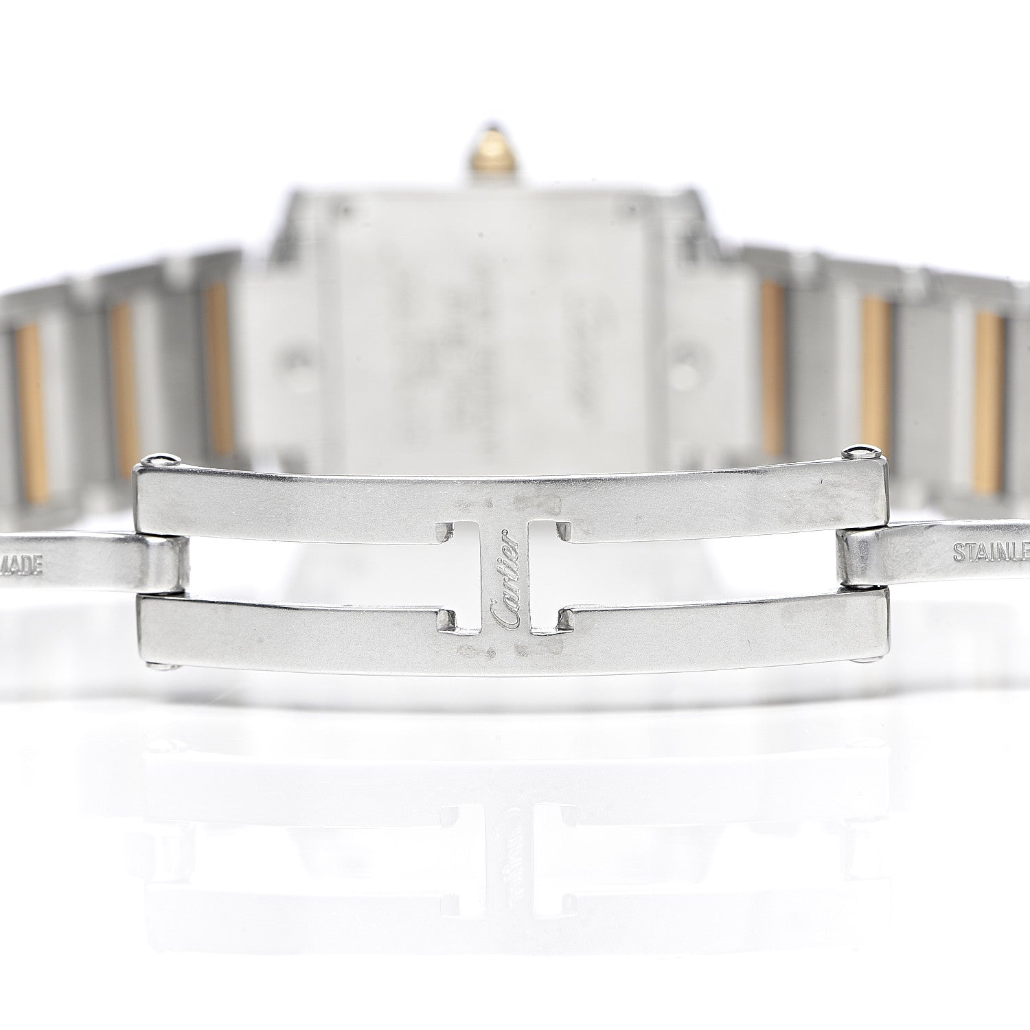 Cartier Stainless Steel 18K Yellow Gold 20mm Tank Francaise Quartz Watch 7 of 9