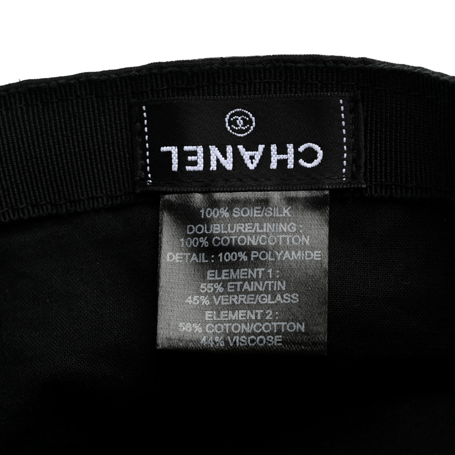 Chanel Silk Pearl CC Cap Hat Black 8 of 10