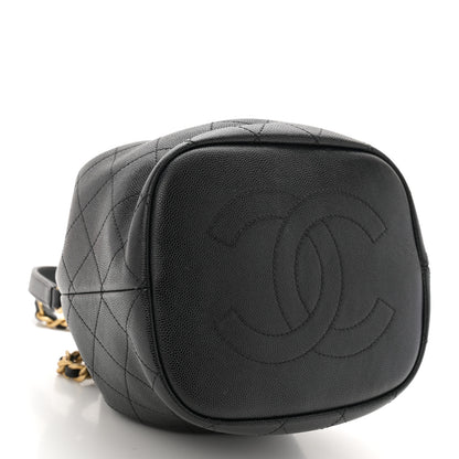 Chanel Caviar Quilted Fashion Therapy Bucket Drawstring Bag Black 4 of 11