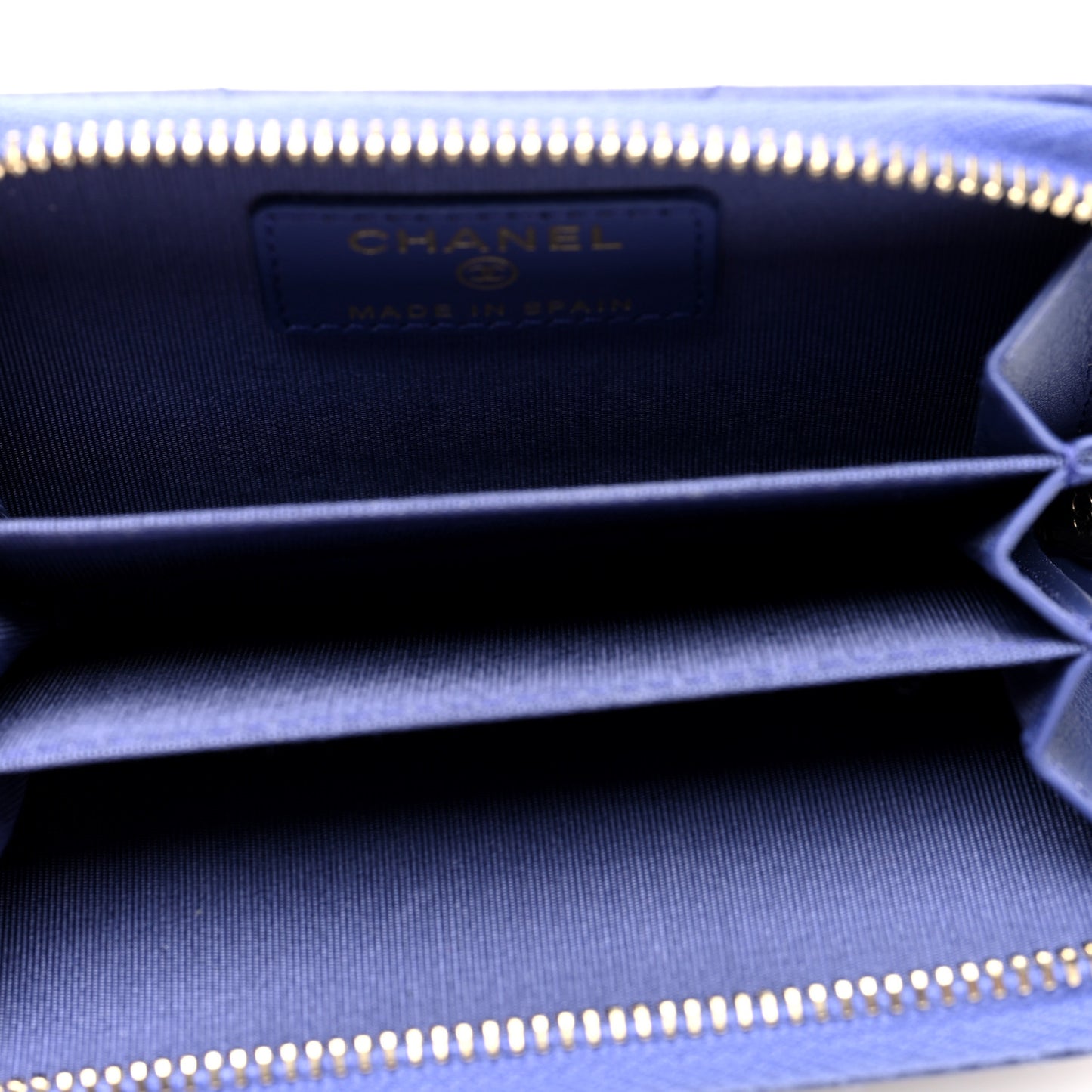 Lambskin Quilted Chanel 19 Zip Around Coin Purse Wallet  Purple