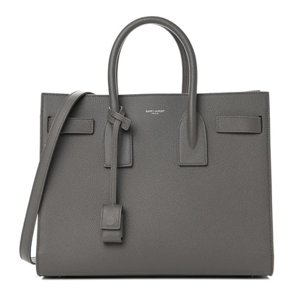 Saint Laurent Grained Calfskin Small Sac De Jour Fog 1 of 7